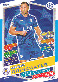 Danny Drinkwater Leicester City 2016/17 Topps Match Attax CL #LEI08